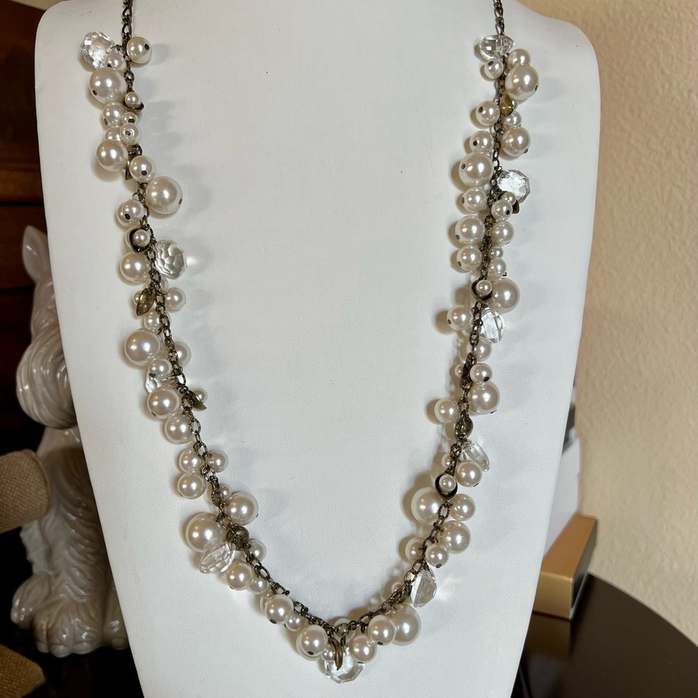 Chloe + Isabel Pearl + Crystal Drops Long Necklace